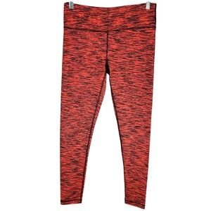 90 Degree by Reflex Womens Space Dye High Rise Athletic Leggings Orange Black M